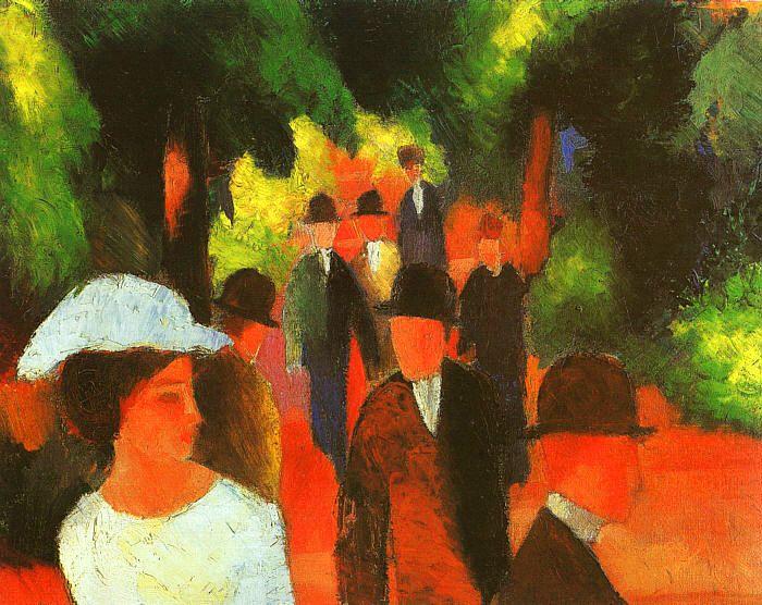 August Macke Promenade with Half Length of Girl in White china oil painting image